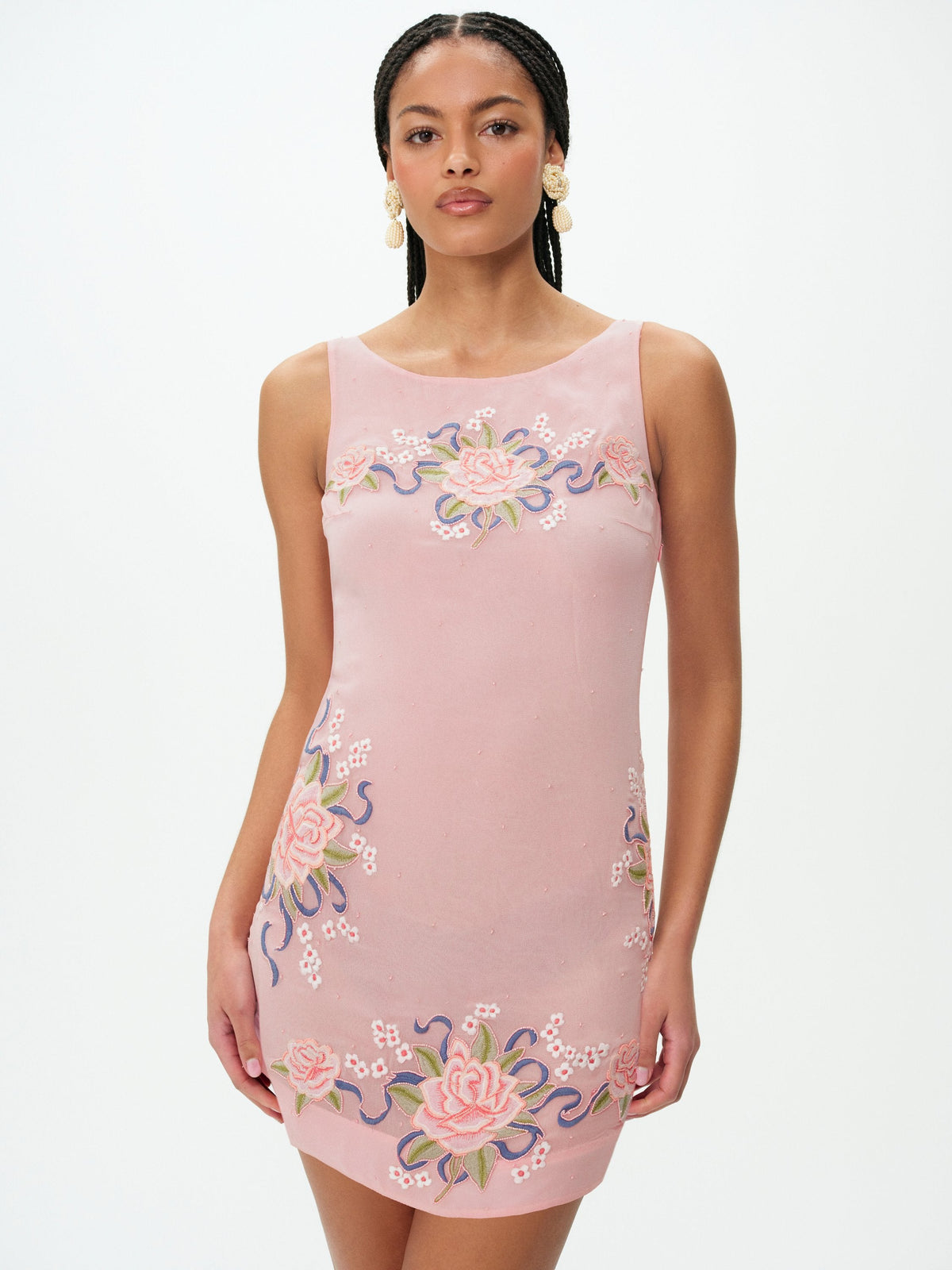 Stella Beaded Mini Dress Rose - For Love & Lemons
