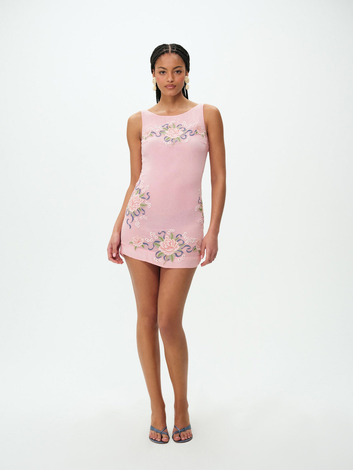 Stella Beaded Mini Dress Rose - For Love & Lemons