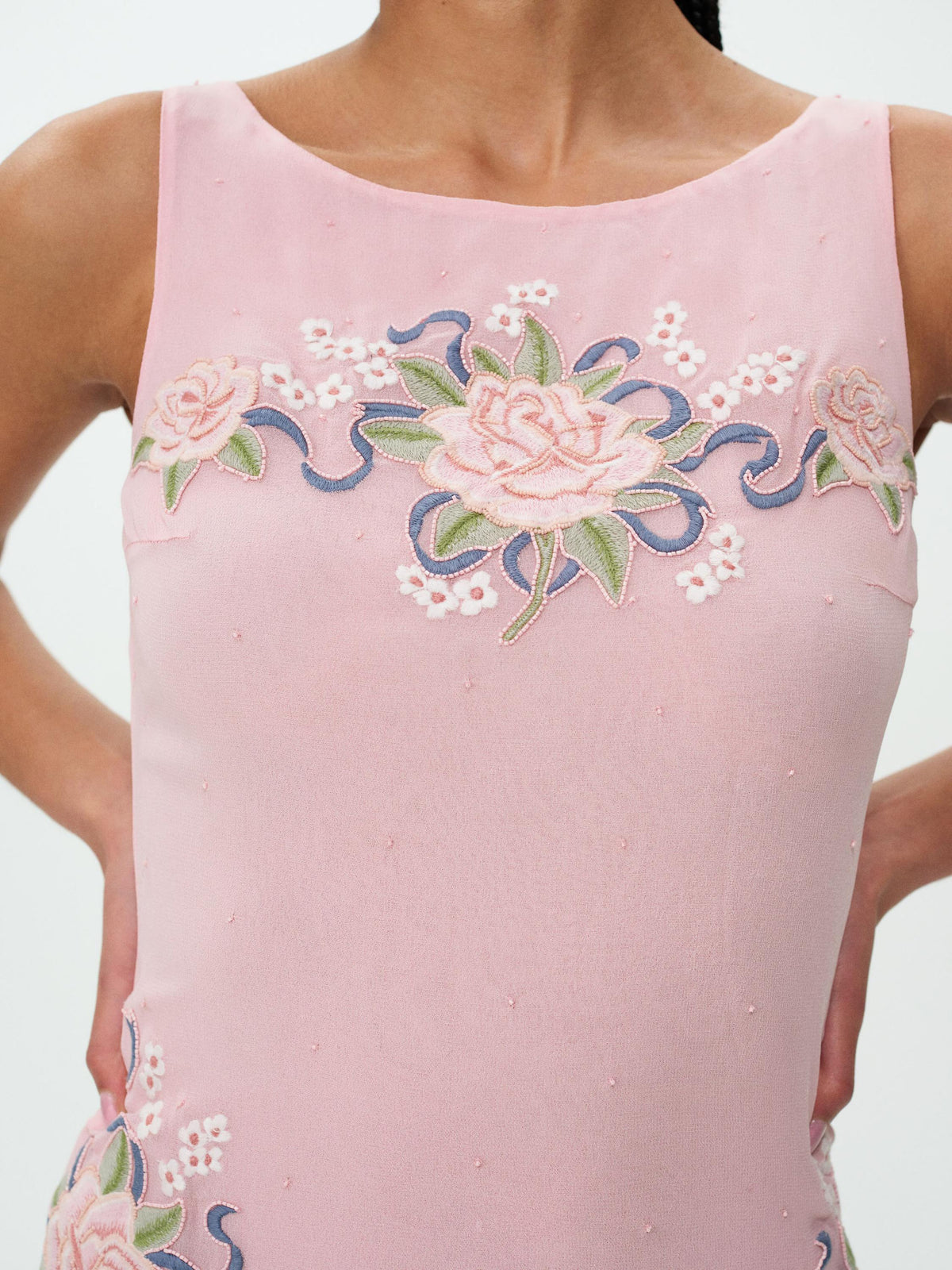 Stella Beaded Mini Dress Rose - For Love & Lemons