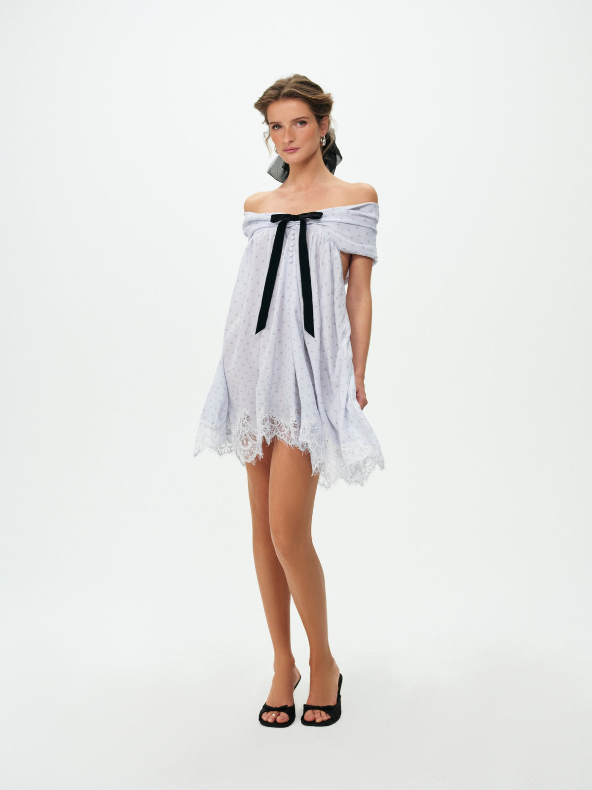 Piper Polka Dot Mini Dress Blue - For Love & Lemons
