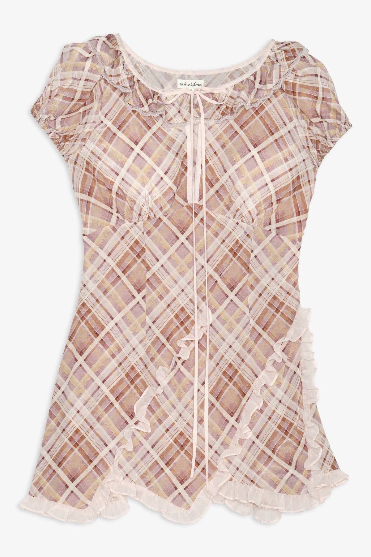 Poet Plaid Mini Dress Purple - For Love & Lemons