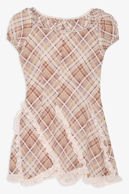 Poet Plaid Mini Dress Purple - For Love & Lemons