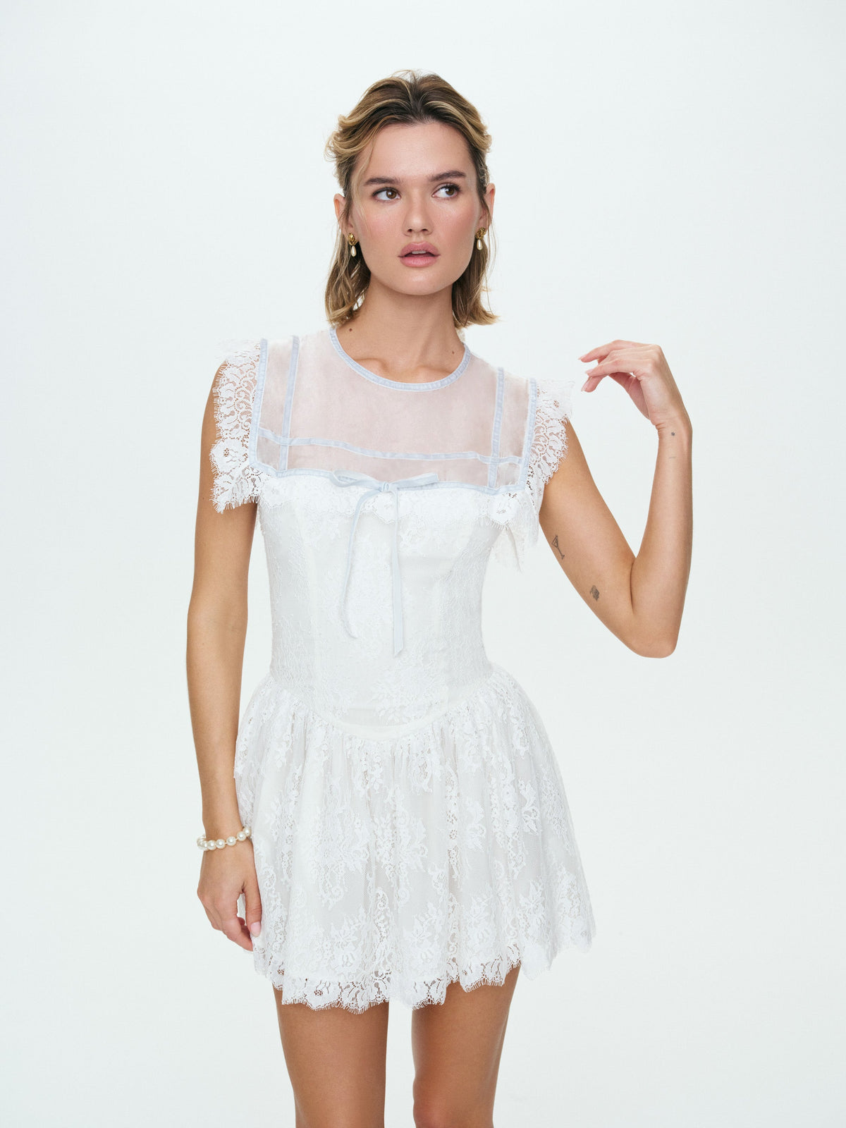 Jessie Mini Dress White - For Love & Lemons