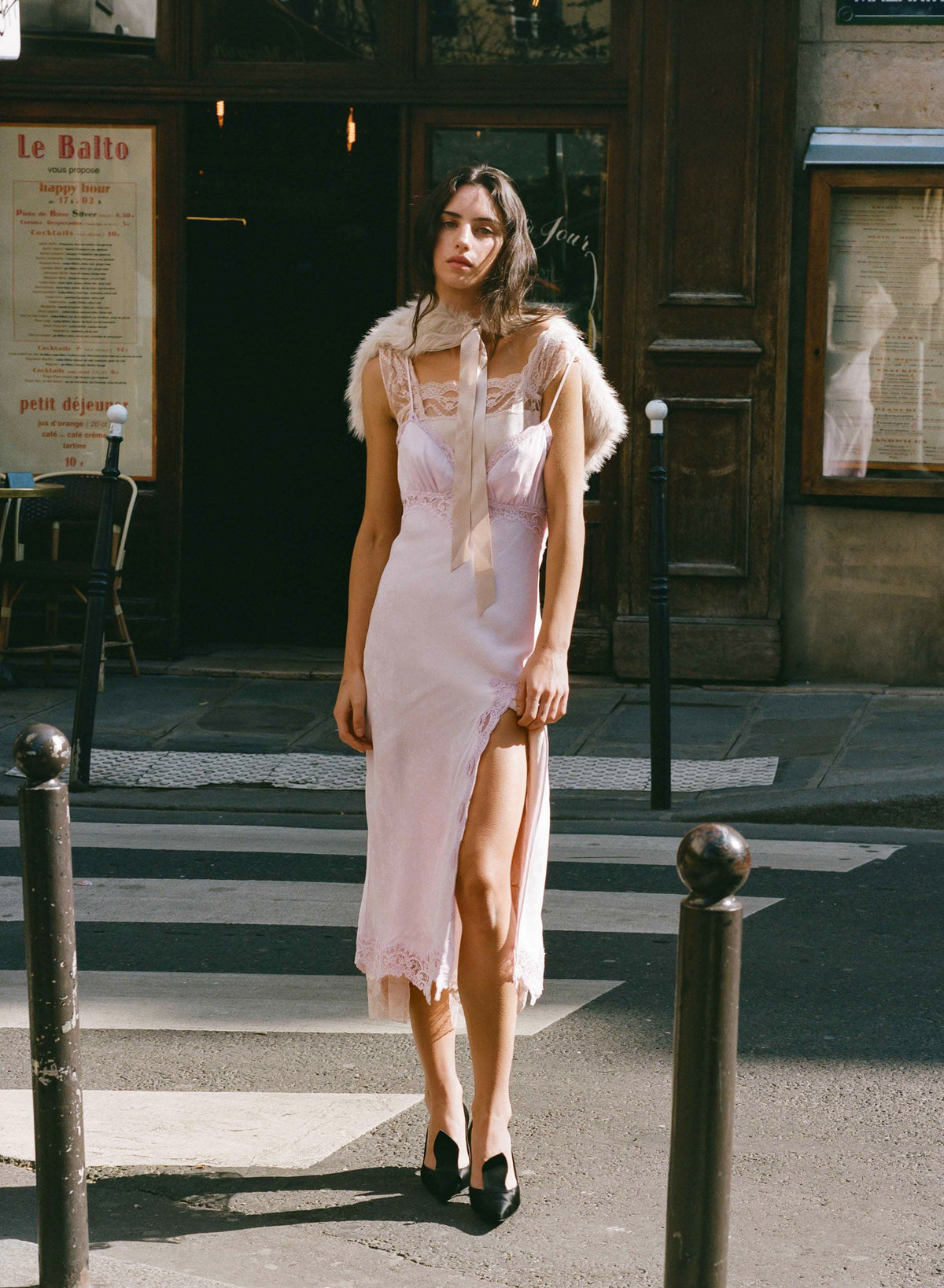 Chiara Midi Dress Lilac Snow - For Love & Lemons