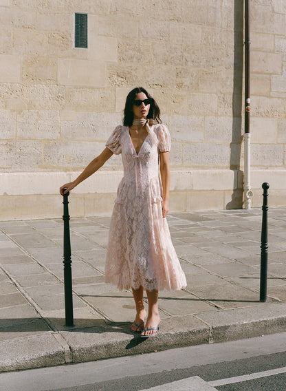 Rosa Midi Dress Pale Pink - For Love & Lemons