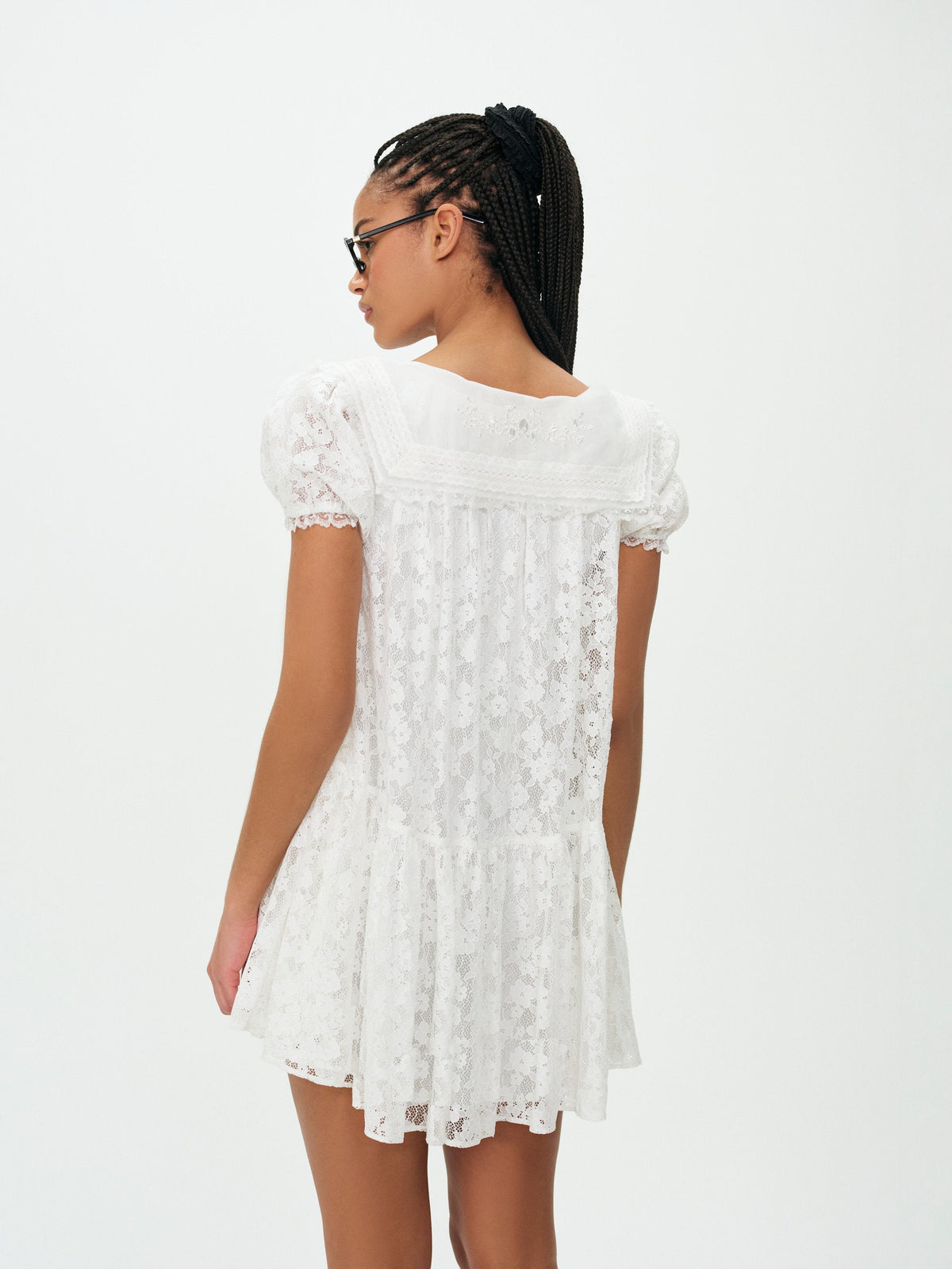 Ditsy Petal Babydoll Mini Dress White - For Love & Lemons
