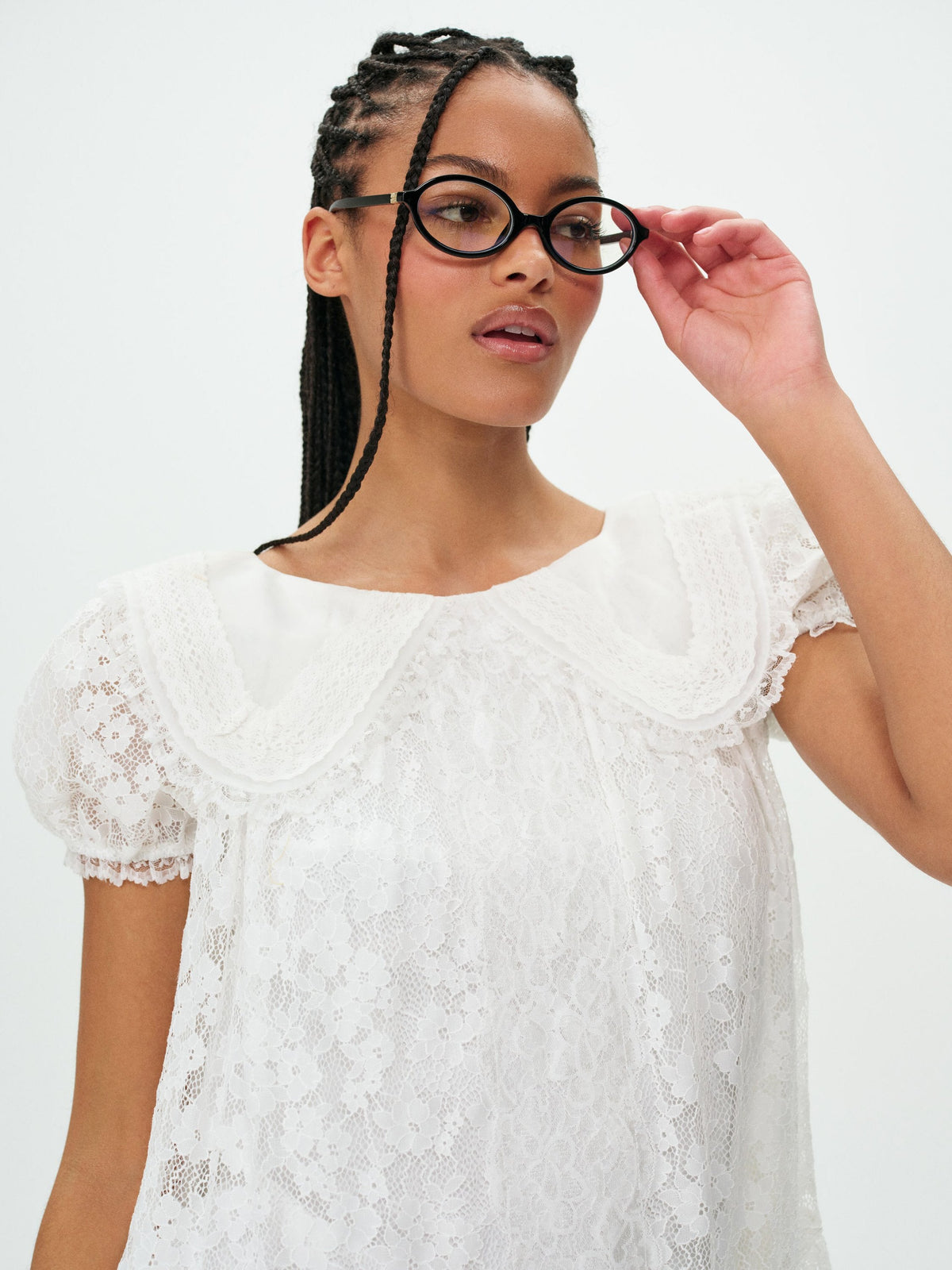 Ditsy Petal Babydoll Mini Dress White - For Love & Lemons