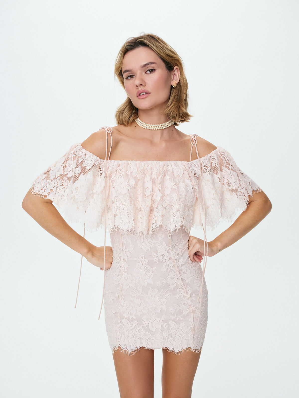 Rosa Puff Sleeve Mini Dress Pale Pink - For Love & Lemons