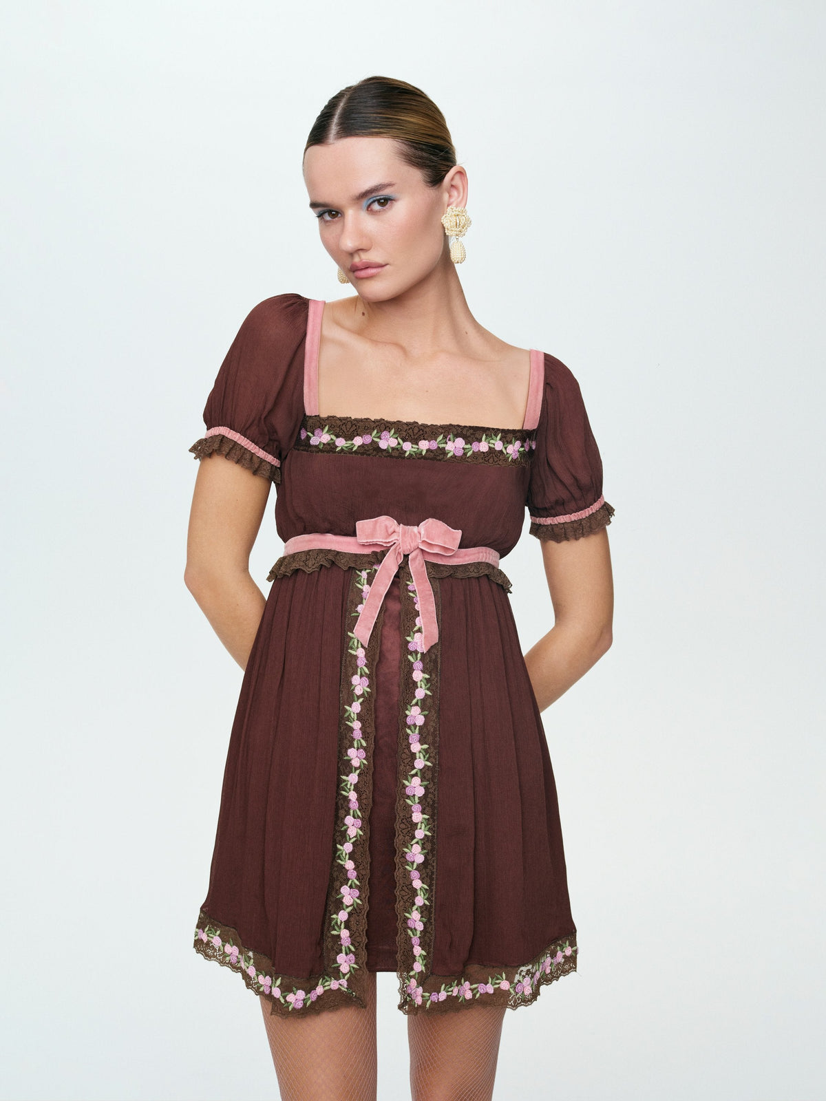 Katelyn Mini Dress Brown - For Love & Lemons
