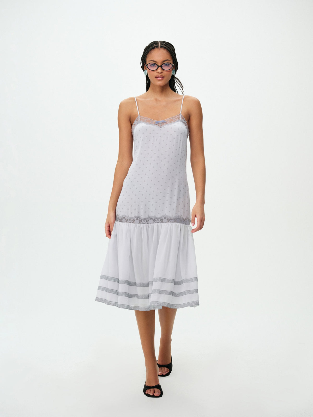 Piper Polka Dot Midi Dress Blue - For Love & Lemons