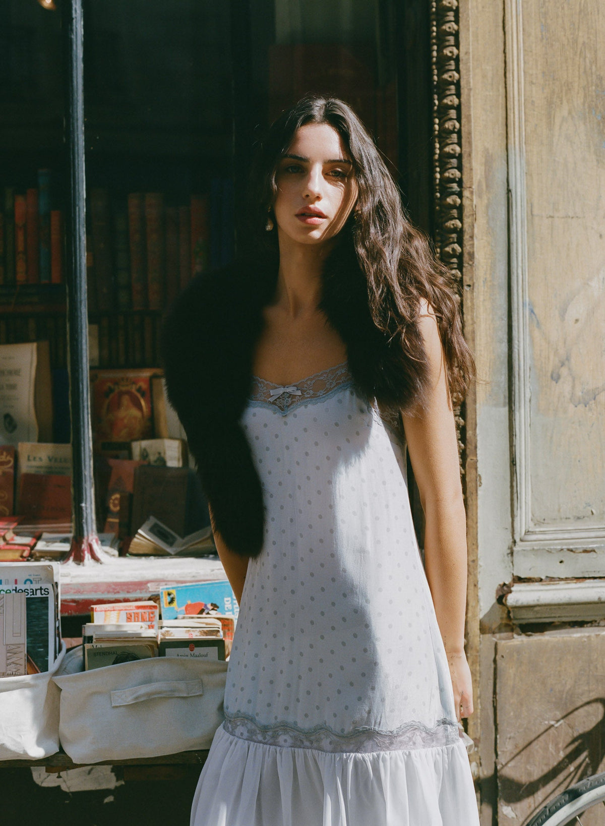Piper Polka Dot Midi Dress Blue - For Love & Lemons