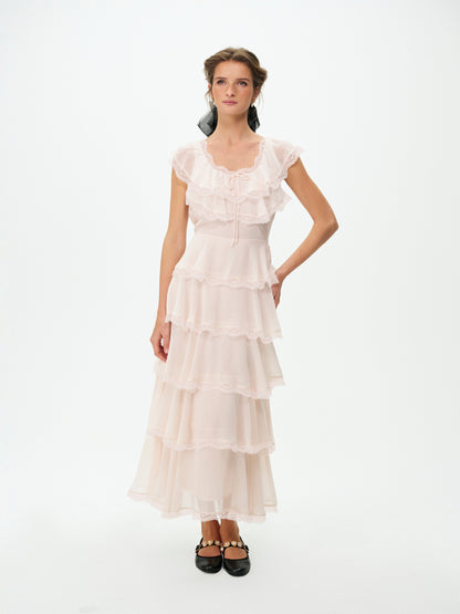 Taylor Midi Dress Light Pink - For Love & Lemons