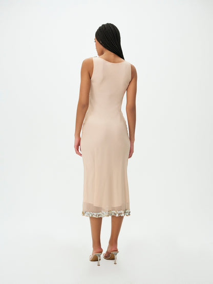 Joanne Midi Dress Peach - For Love & Lemons