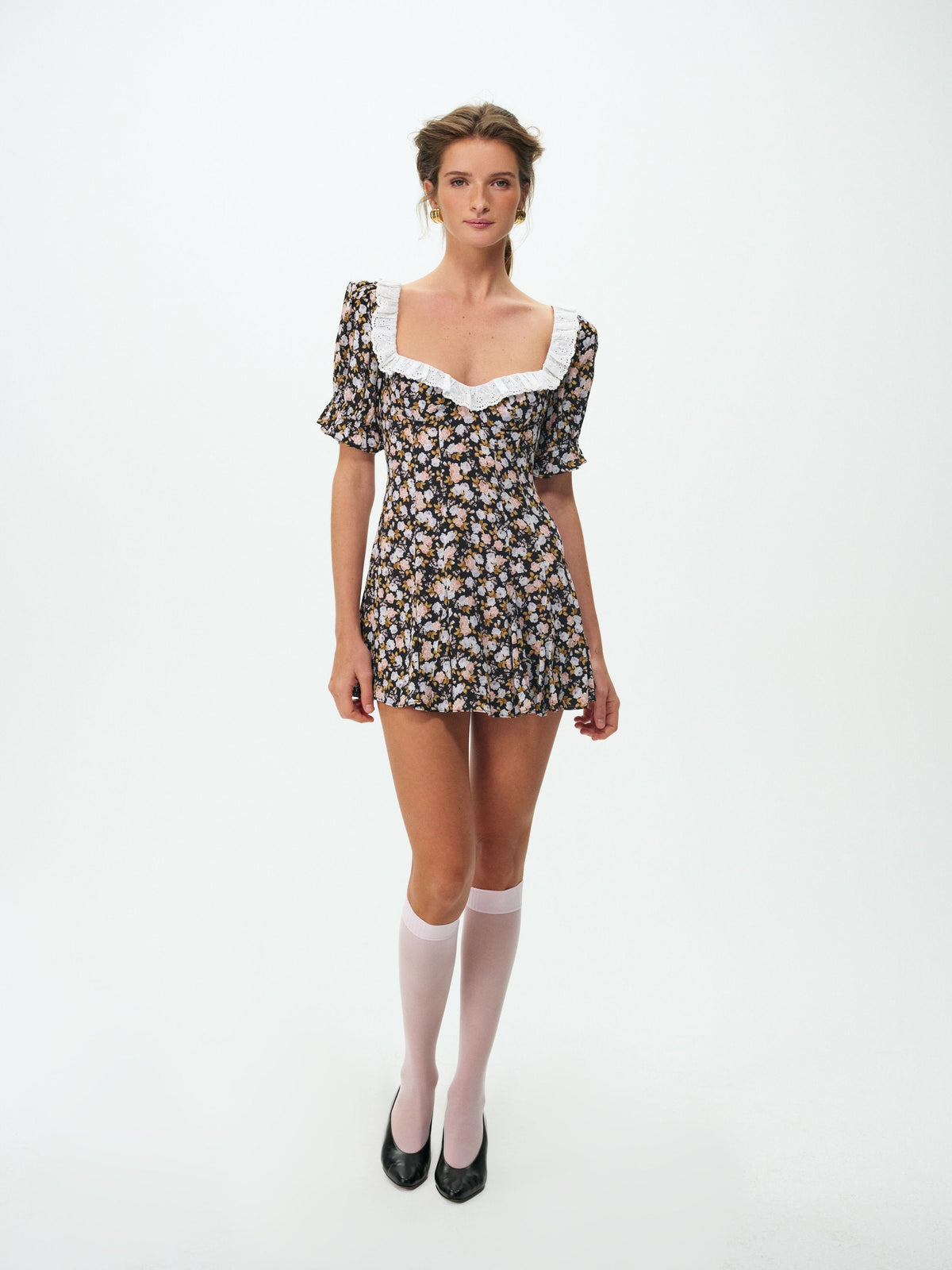 Canyon Blossom Mini Dress Black - For Love & Lemons