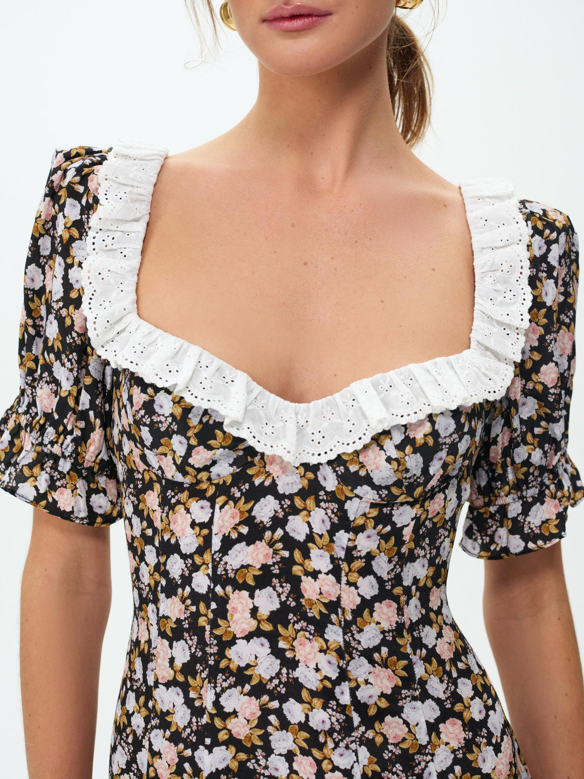 Canyon Blossom Mini Dress Black - For Love & Lemons