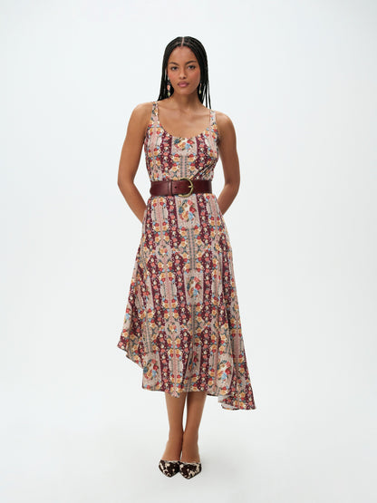 Maple Rose Midi Dress Burgundy - For Love & Lemons
