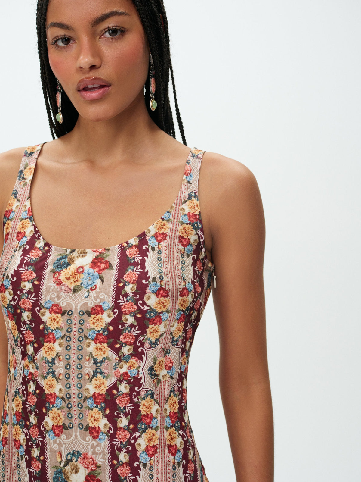 Maple Rose Midi Dress Burgundy - For Love & Lemons