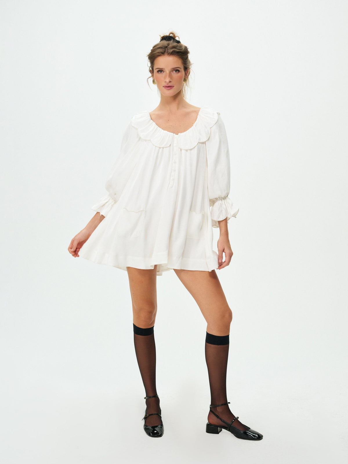Irena Mini Dress Cream - For Love & Lemons