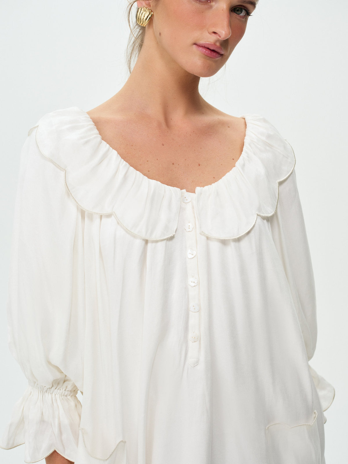 Irena Mini Dress Cream - For Love & Lemons