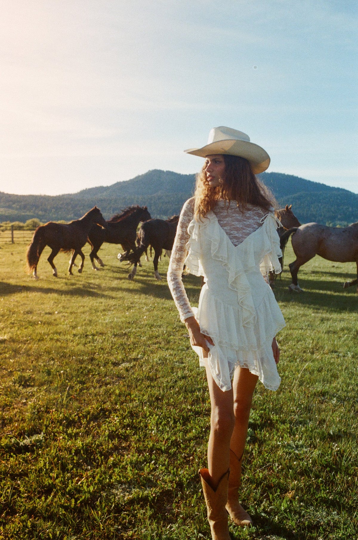 Layla Asymmetrical Mini Dress Cream - For Love & Lemons