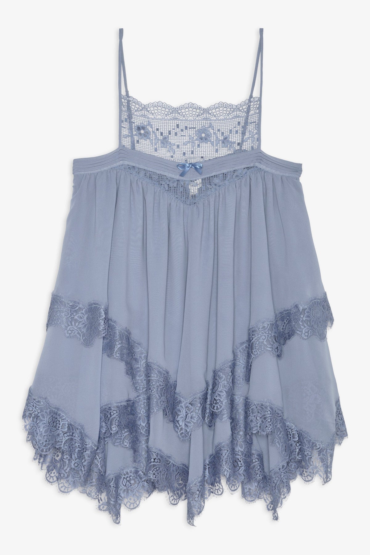 Layla Mini Dress Slate Blue - For Love & Lemons