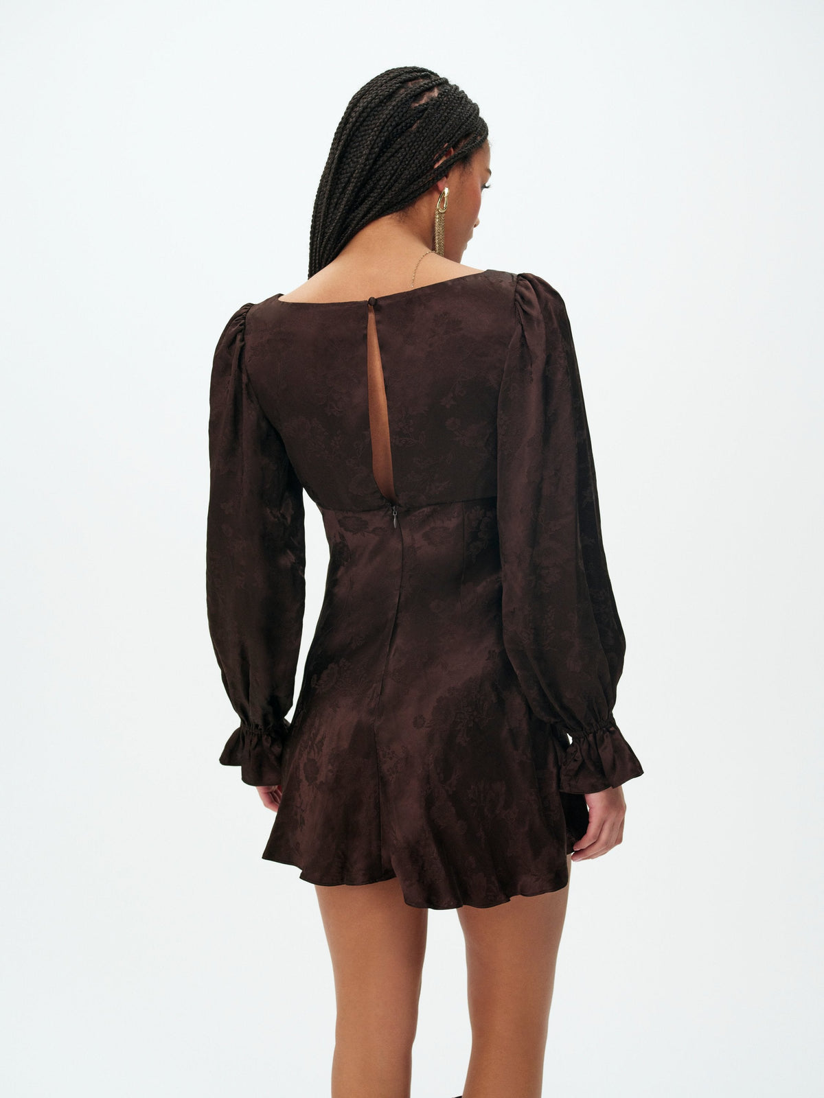 Sierra Fringe Mini Dress Dark Brown - For Love & Lemons