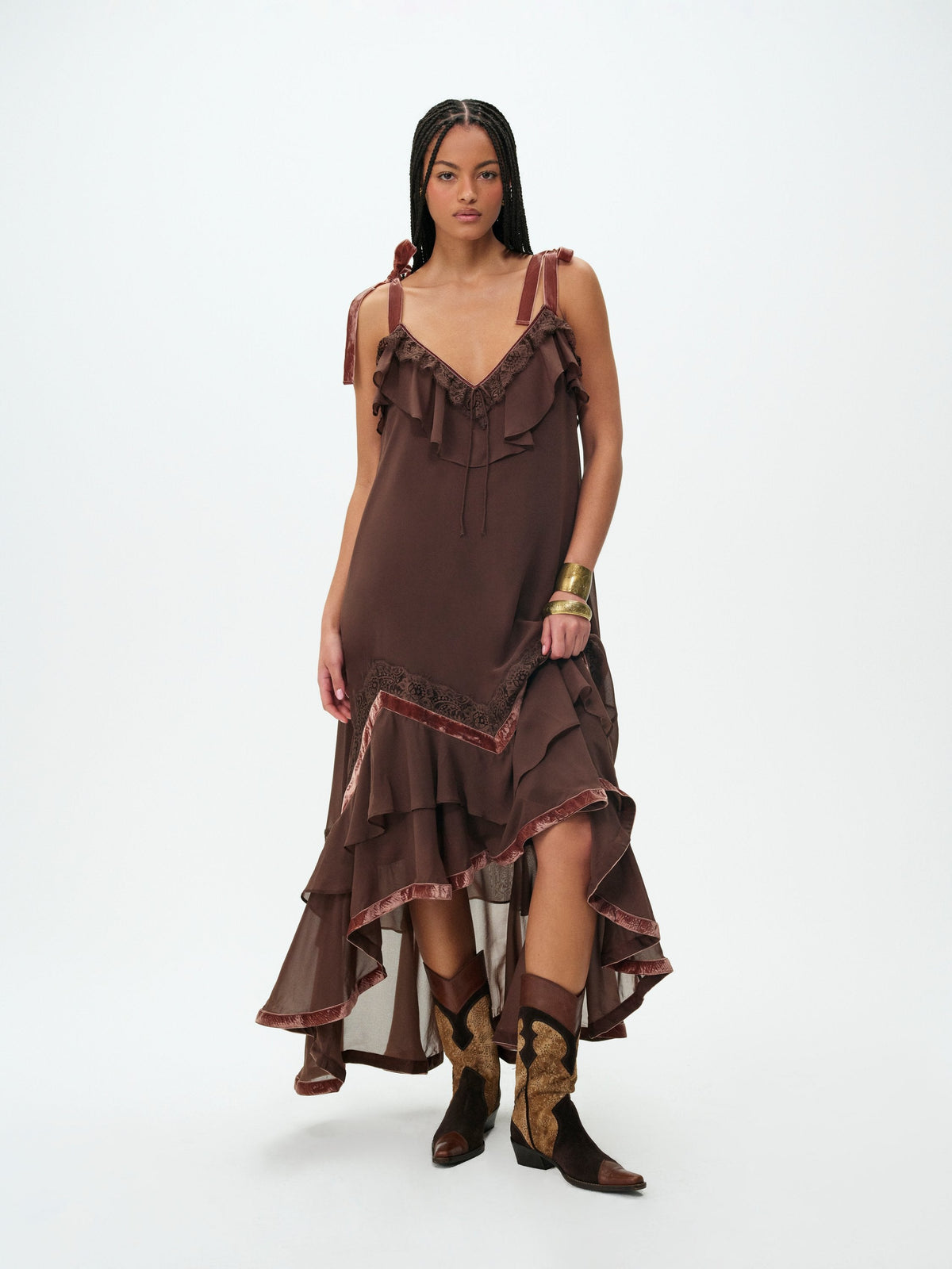 Layla Maxi Dress Chocolate - For Love & Lemons