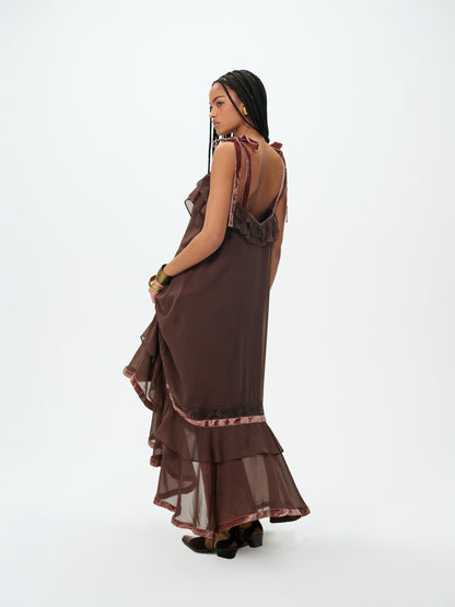 Layla Maxi Dress Chocolate - For Love & Lemons