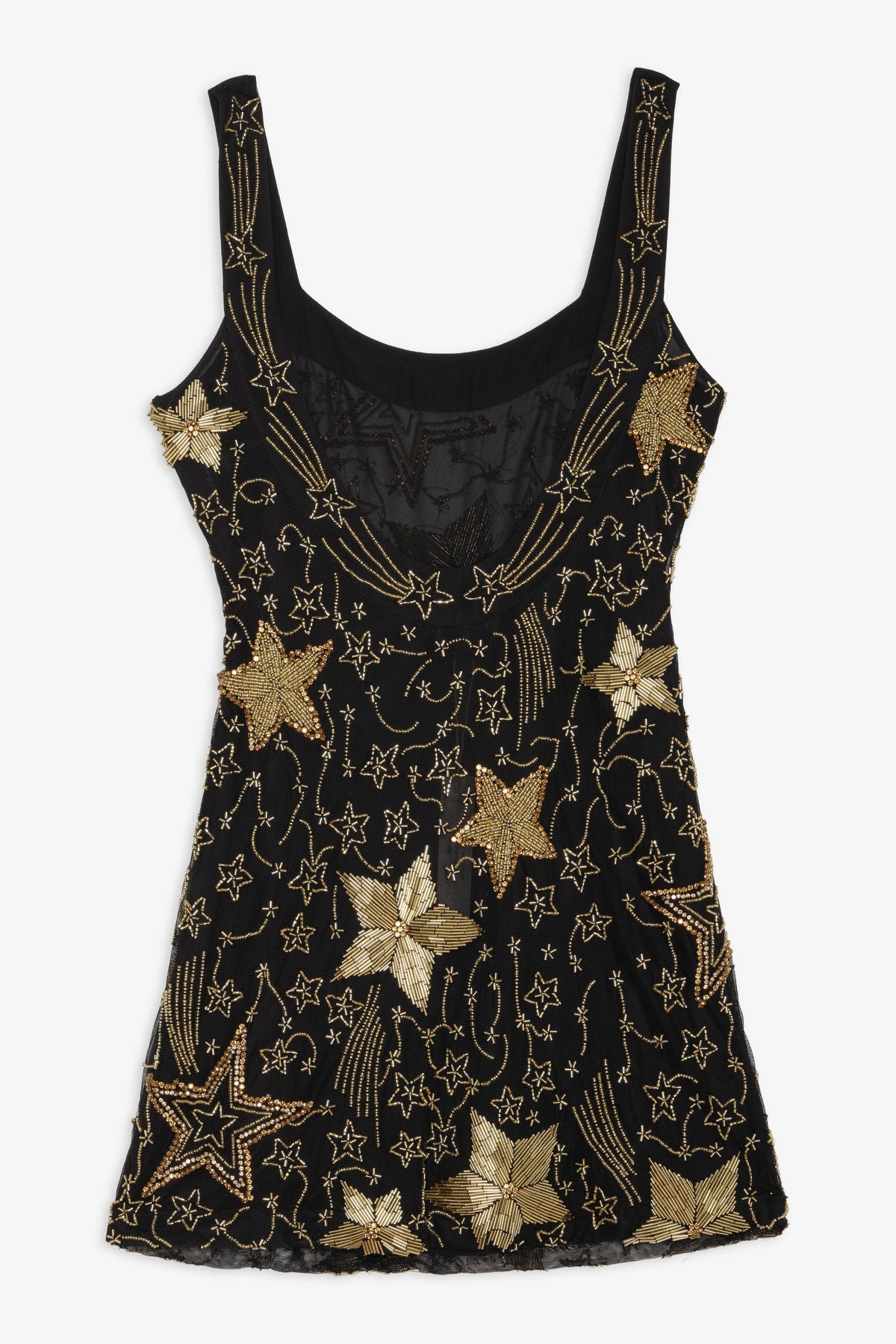 Shooting Stars Beaded Mini Dress Black - For Love & Lemons