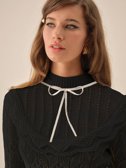Leila Knit Top Black - For Love & Lemons