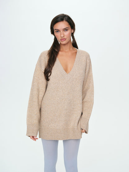 Sally Sweater & Scarf Set Tan - For Love & Lemons
