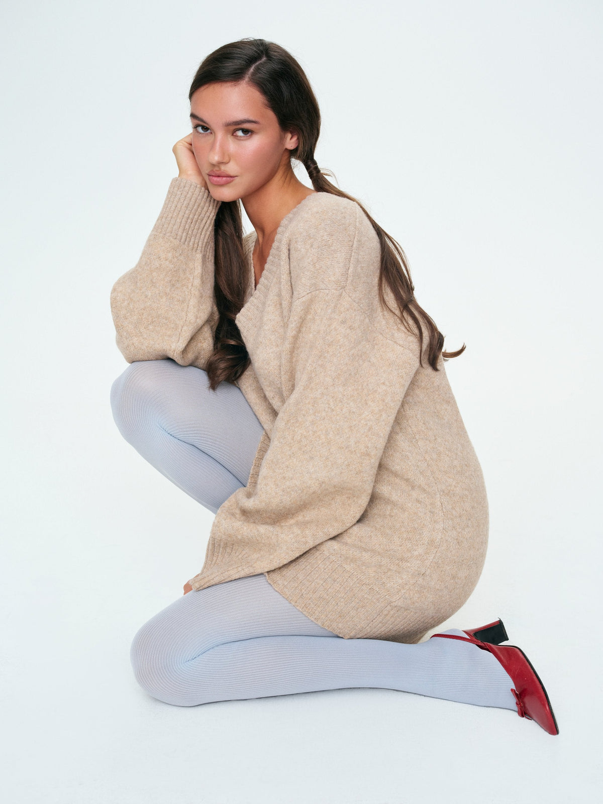 Sally Sweater & Scarf Set Tan - For Love & Lemons