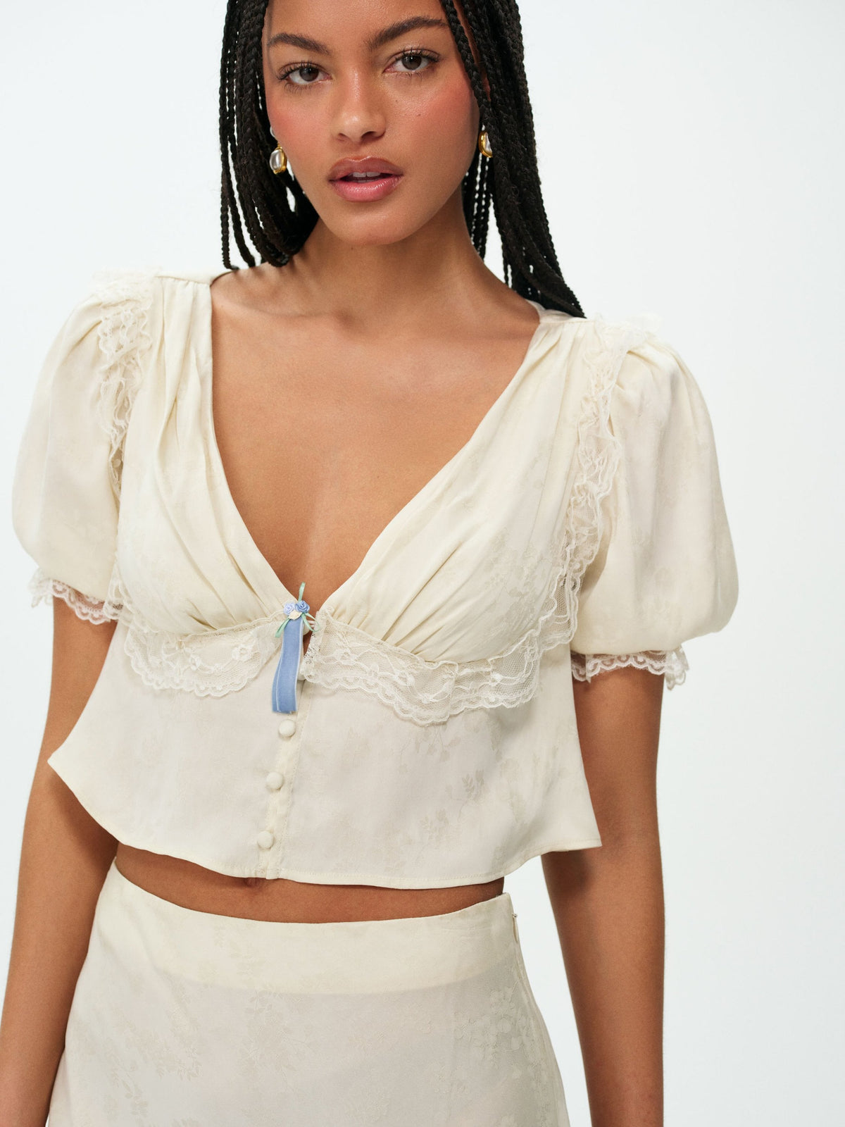Chiara Top Cream - For Love & Lemons