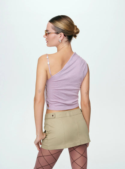 Sammy Button Tank Top Purple - For Love & Lemons