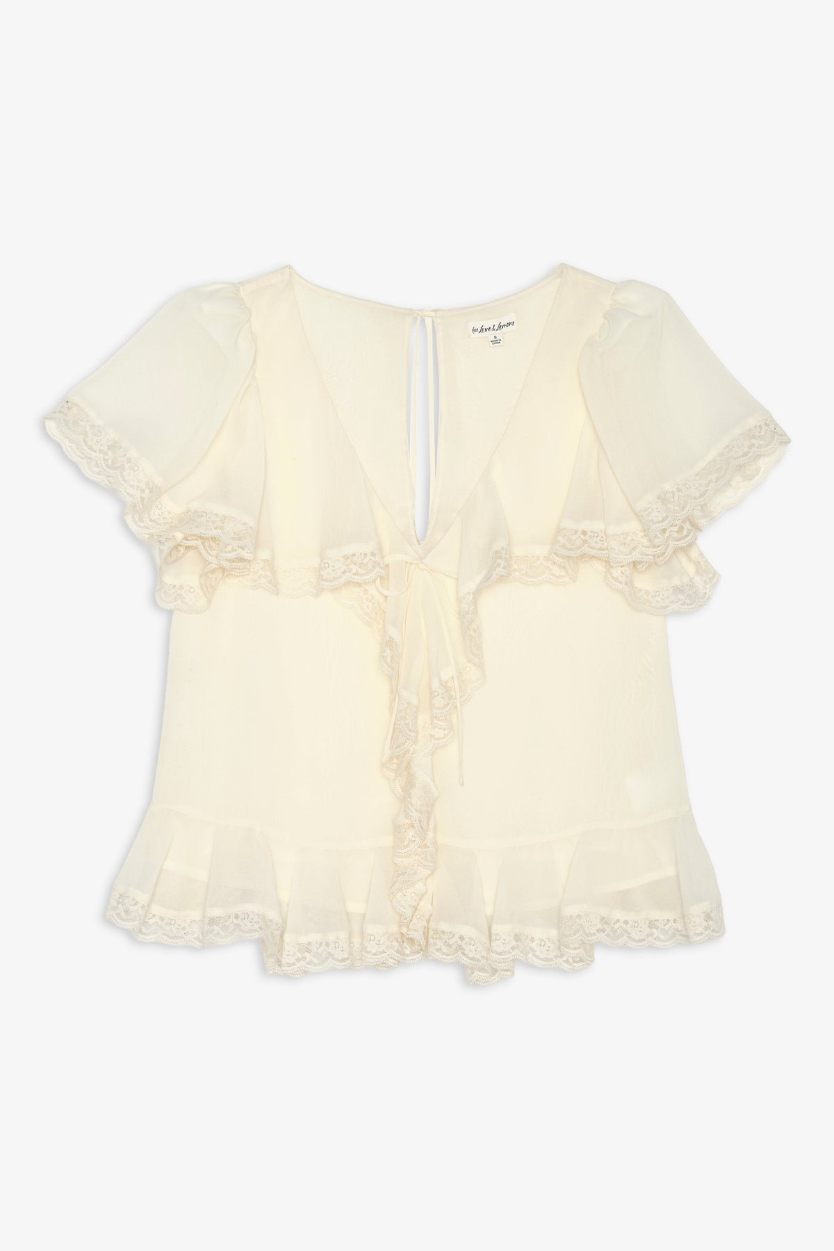 Layla Ruffle Top Cream - For Love & Lemons