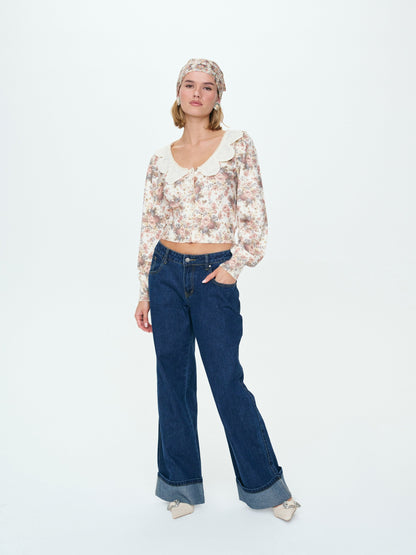 Betsy Floral Sweater Cream - For Love & Lemons