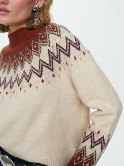 Fair Isle Sweater Tan - For Love & Lemons