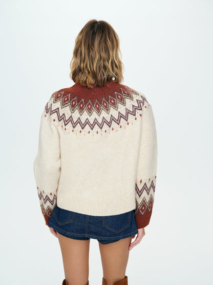 Fair Isle Sweater Tan - For Love & Lemons