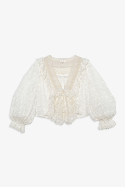 Hamptons Eyelet Blouse Cream - For Love & Lemons