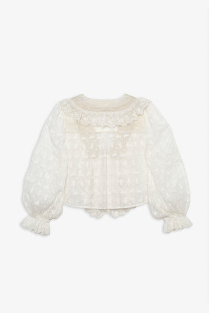 Hamptons Eyelet Blouse Cream - For Love & Lemons
