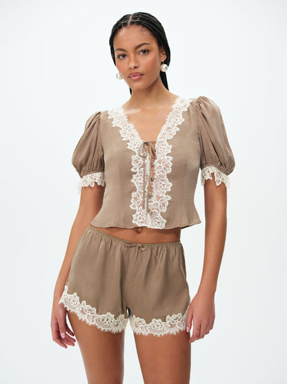 Luna Top Brown - For Love & Lemons