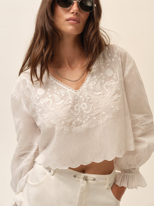 Agnes Blouse White - For Love & Lemons