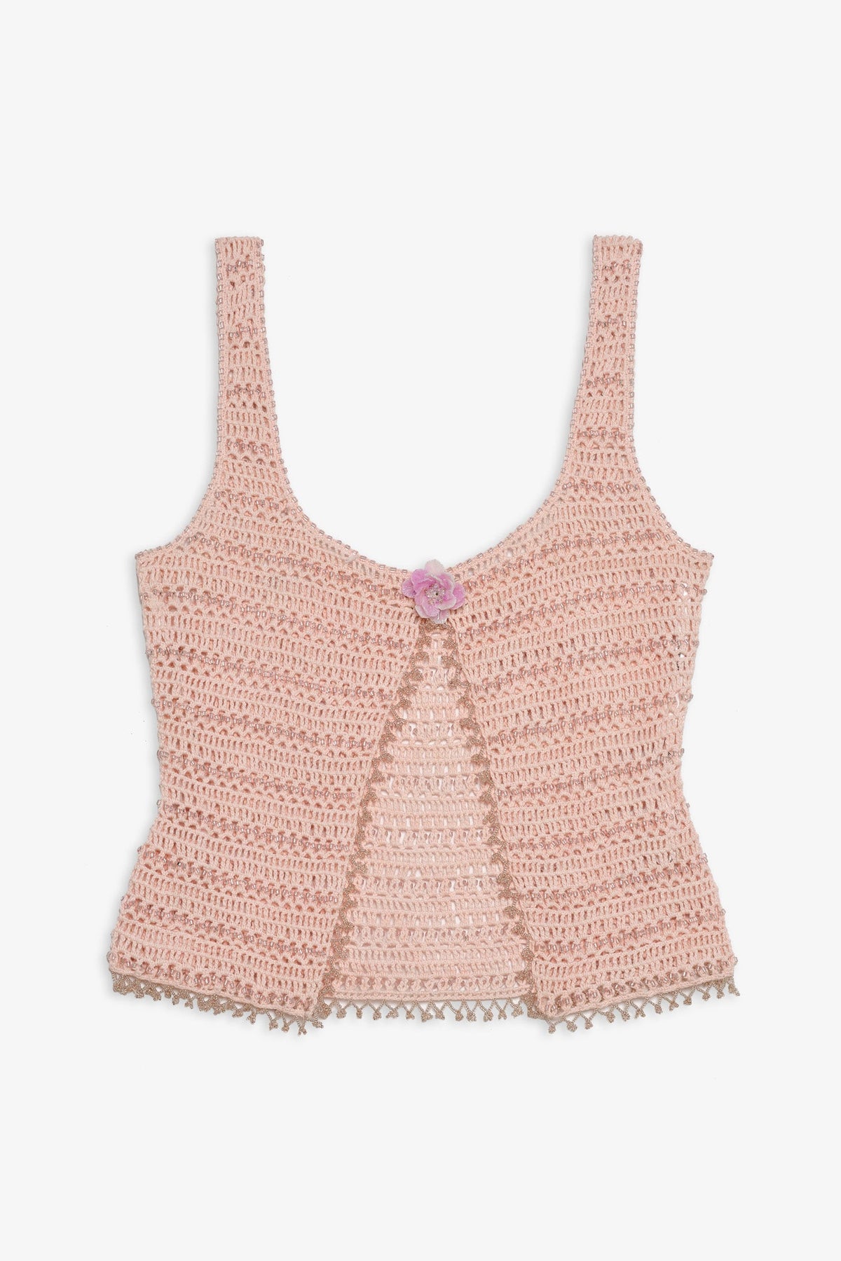 Lulu Beaded Tank Top Pink - For Love & Lemons