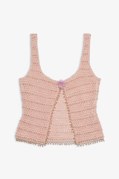 Lulu Beaded Tank Top Pink - For Love & Lemons