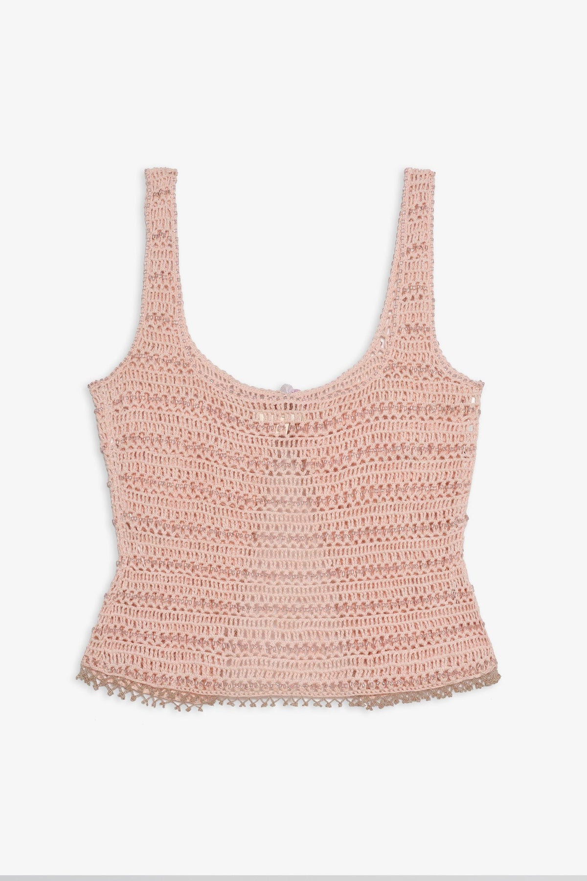 Lulu Beaded Tank Top Pink - For Love & Lemons