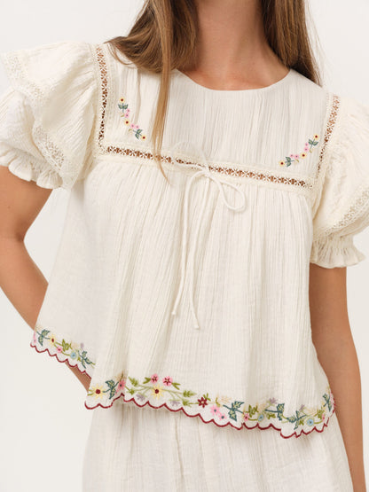 Leah Top Cream - For Love & Lemons