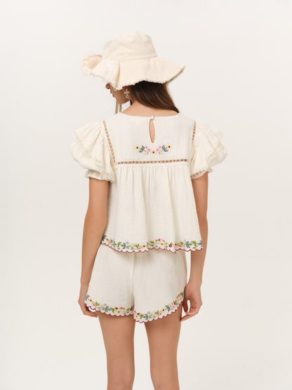 Leah Top Cream - For Love & Lemons