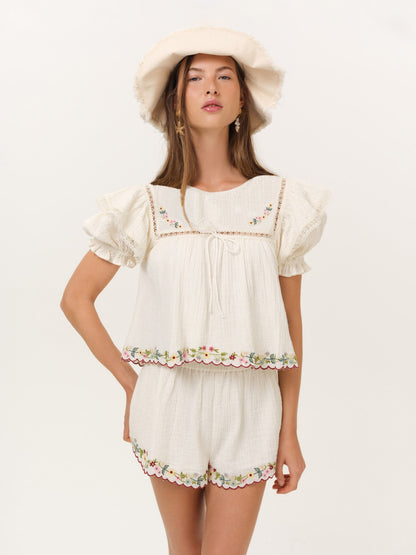 Leah Top Cream - For Love & Lemons