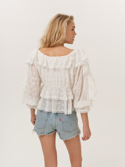 Lilou Top Cream - For Love & Lemons