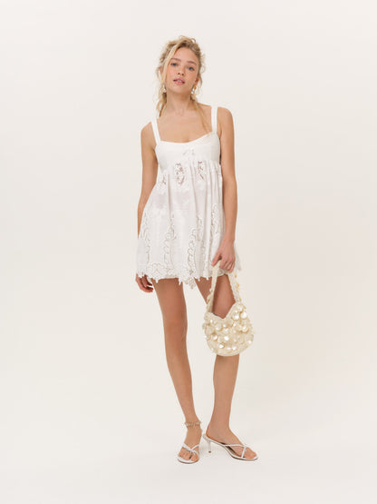 Sonnet Embroidered Babydoll Set White - For Love & Lemons